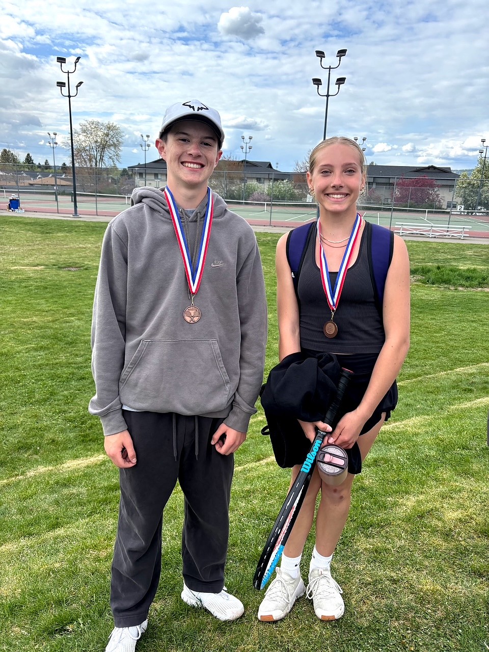 Courtesy photo
The Coeur d'Alene High mixed doubles team of freshman Logan Cotant and sophomore Molly Jaeger finished third in the No. 2 bracket of the Inland Empire Tournament on Saturday in Spokane.