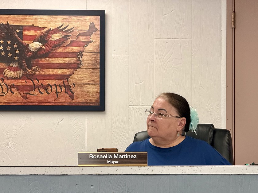 Mayor Rosaelia Martinez leads the April 28 Warden City Council meeting. The council passed a ban on kratom and is considering parking regulations in the city. Around 17 residents attended the meeting, receiving thanks from the mayor.