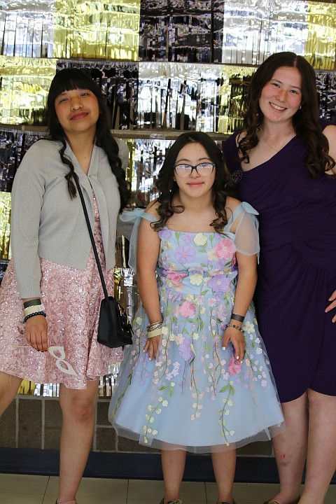 Bertha Rodriquez, middle, was crowned Ephrata’s Prom Queen at the Wenatchee Unified Prom. She stands with her best friend, Melissa Navarro, left and her teacher’s daughter Ella Piturachsatit, right.