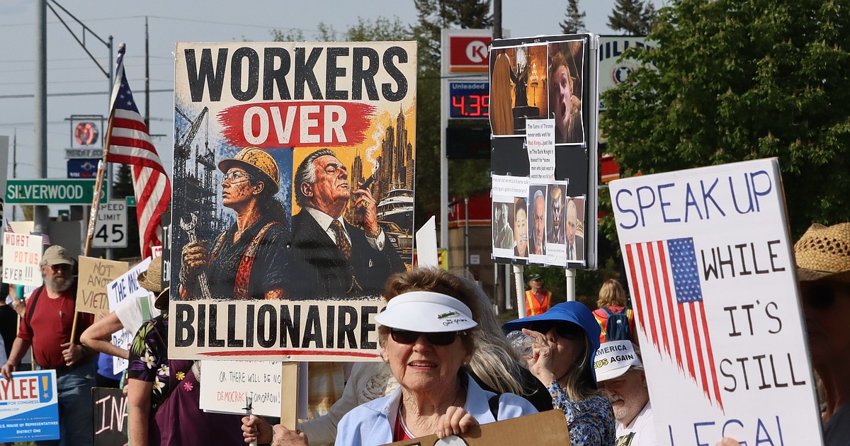 May Day protest draws dozens