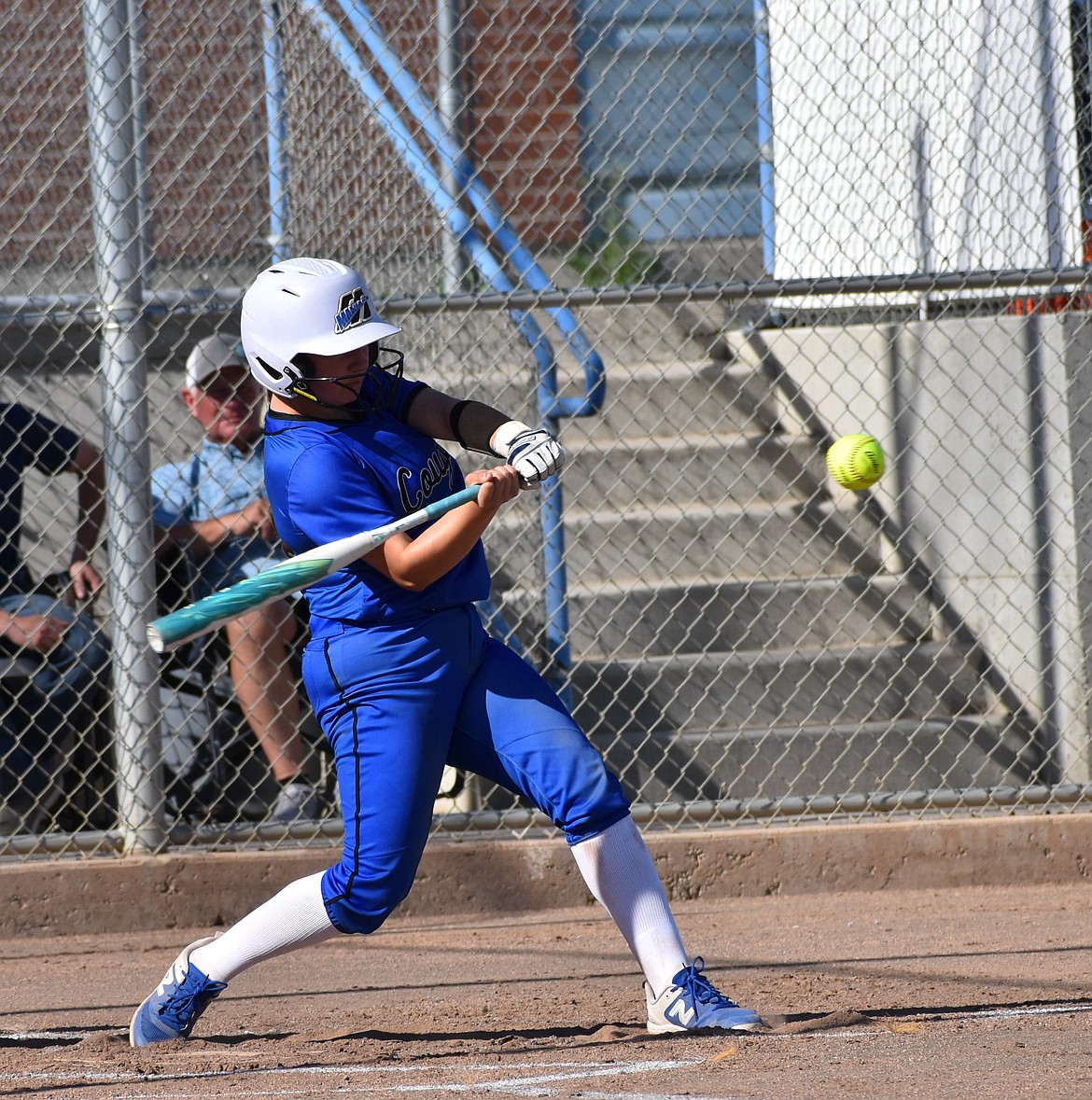 Ariana Pruneda from Warden swings at the ball for a hit during the game against Goldendale Tuesday.
