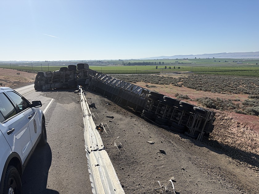 At around 8 a.m. a potato truck made contact with a guard rail, causing it to tip over. The southbound lane of Dodson Road south is closed between Road 10-SW and Road 11-SW as law enforcement investigates and cleans up the accident.