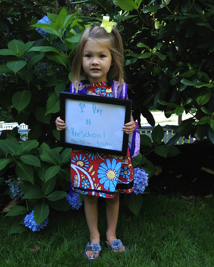 Gracelyn Schmalz, age 4, on the first day of preschool, Sept. 11, 2012.