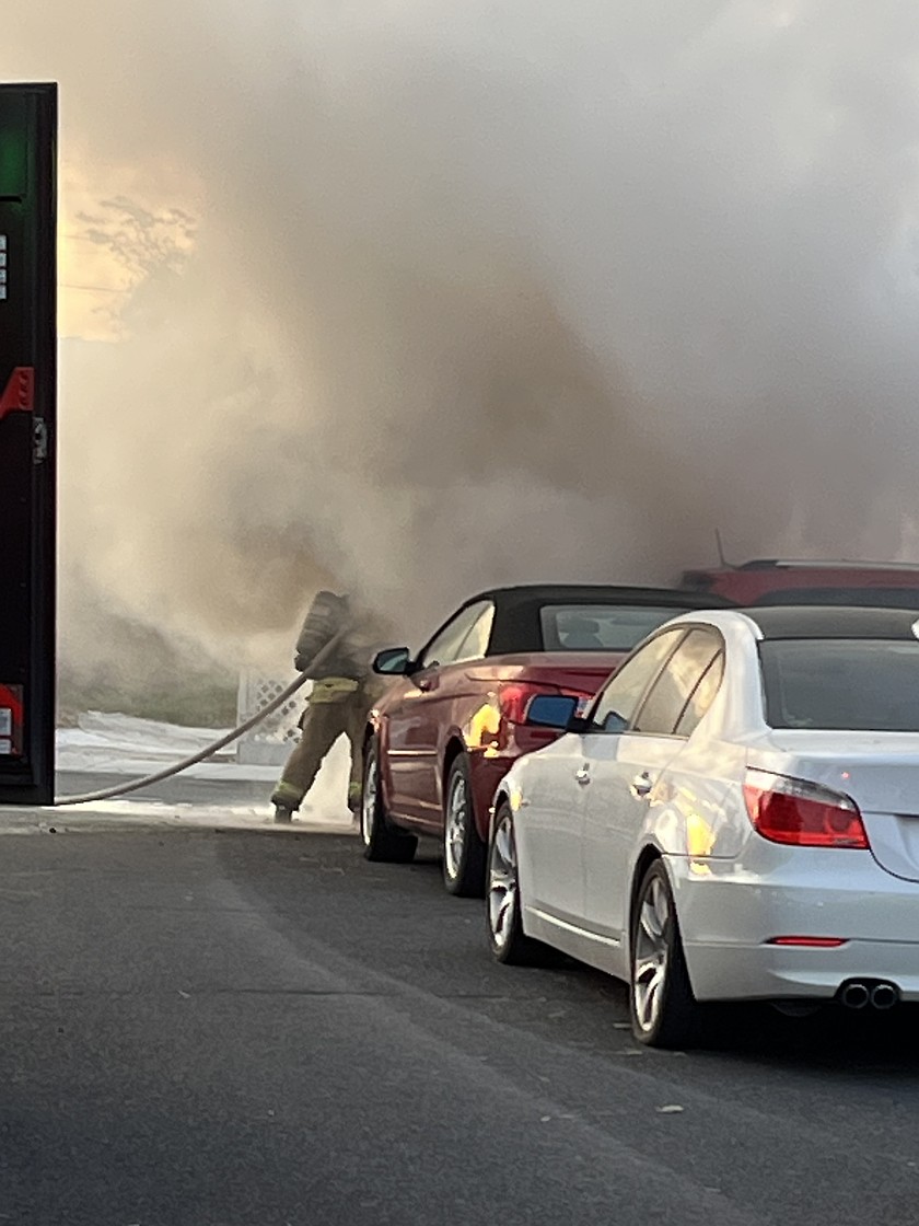 A car fire early Friday morning destroyed one car and set a second one ablaze. Moses Lake Fire Department crews were able to extinguish the fire before it spread further.