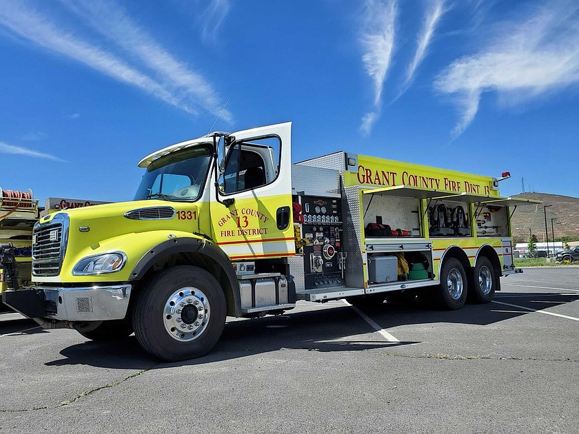 Three fire agencies are on the scene of a four-acre wildfire in rural Ephrata, which as of 12 p.m. Tuesday is contained with ideal conditions to maintain control.