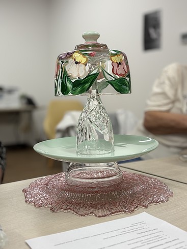 Repurpose old dishes into garden art