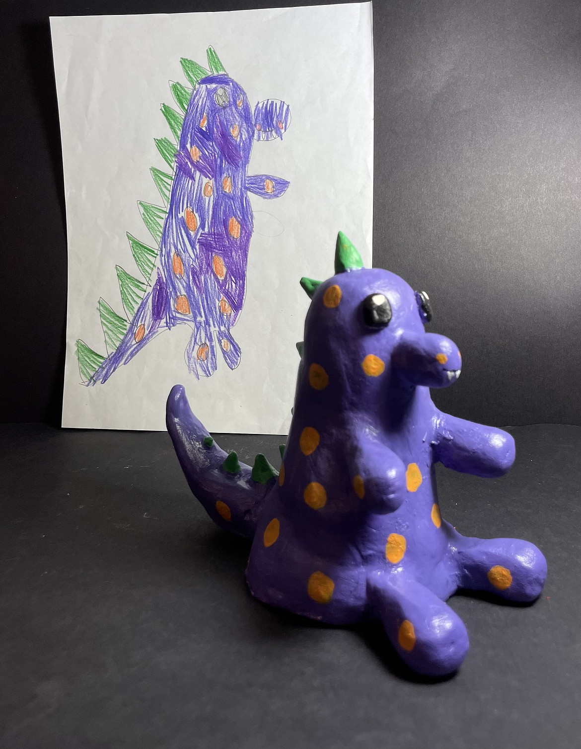 Sculpture by Timberlake senior Amarijiana Olivieri, inspired by a drawing by Athol first grader Emma Brown.
