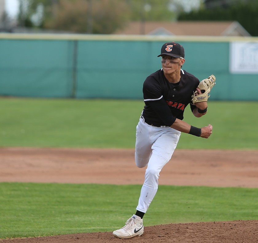 Tigers sophomore Cooper Vasquez hurls a pitch during a previous home game this season. Vasquez was named as an honorable mention in this year’s All-Conference team.