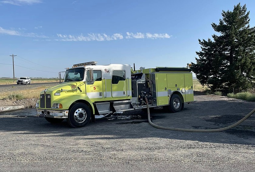 Grant County Fire District 5 crews were on the scene of a fire for about 90 minutes early Wednesday morning.