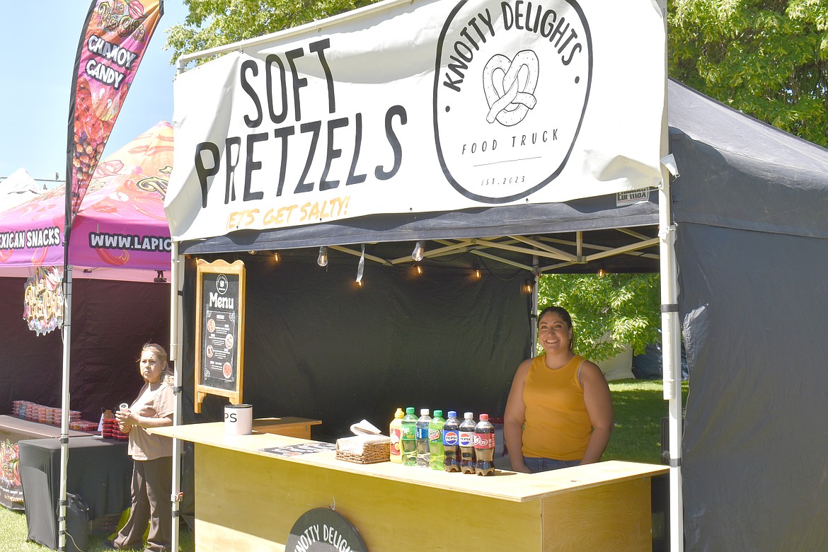Knotty Delights owner Ylse Engler serves soft pretzels at Spring Fest and the North Central Washington Fair in Waterville.
