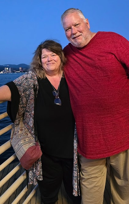 Maureen and husband, Andreas during a Lake Cd'A dinner cruise.