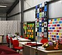 In the back of County Fabrics’ new building, …
