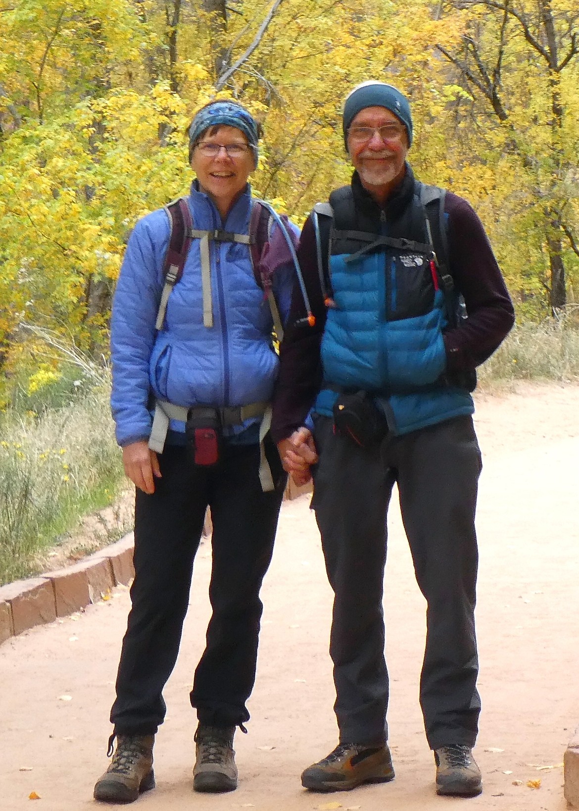 Annette Eberlein and David Stephenson go on a hike at Zion National Park about 10 months before Eberlein's death.