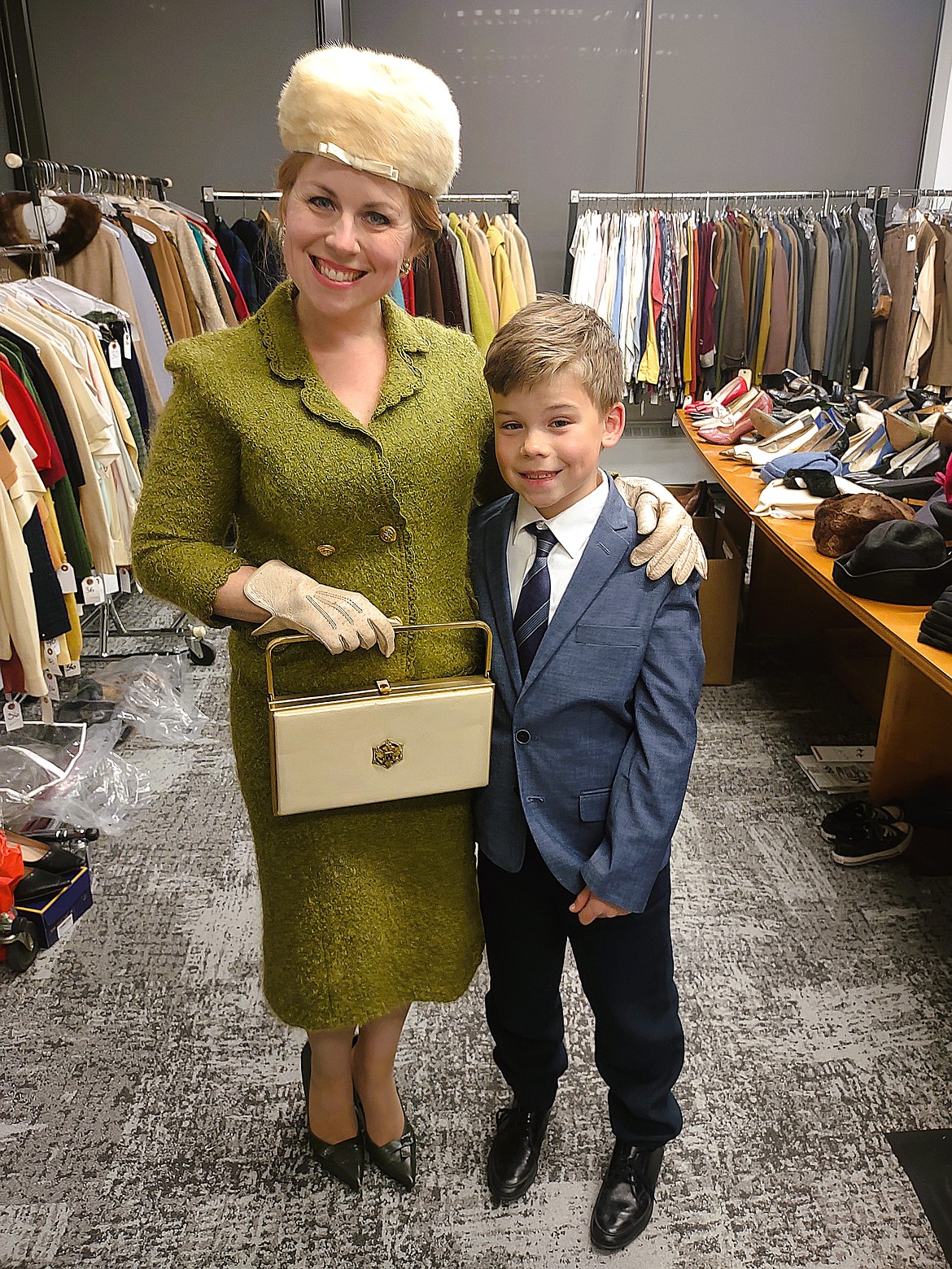 Clark with his mom, Jenny, as she prepares for her debut in the movie.