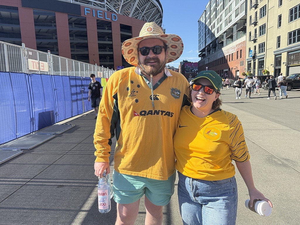 Jonathan Griffiths from Queensland, Australia was with his sister, Madison. They were in Seattle for their first World Cup experience.