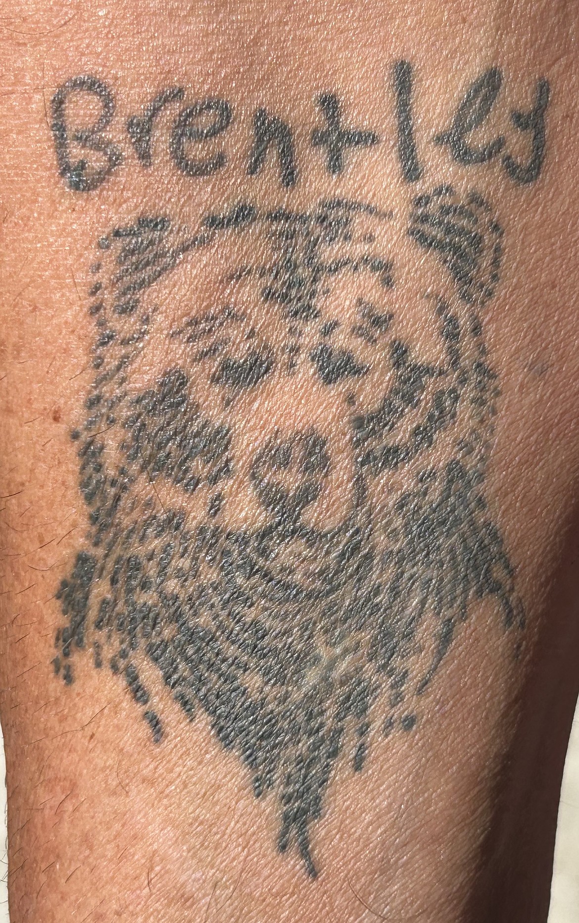 Ryan Ehmann's tattoo bears the name and reminder of his son, Brentley.