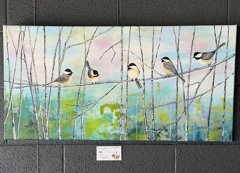 The Bookery Cafe in Ephrata displays Lenny Harm’s artwork, including the above piece title “Family Reunion.” Harm is an Othello based artist.