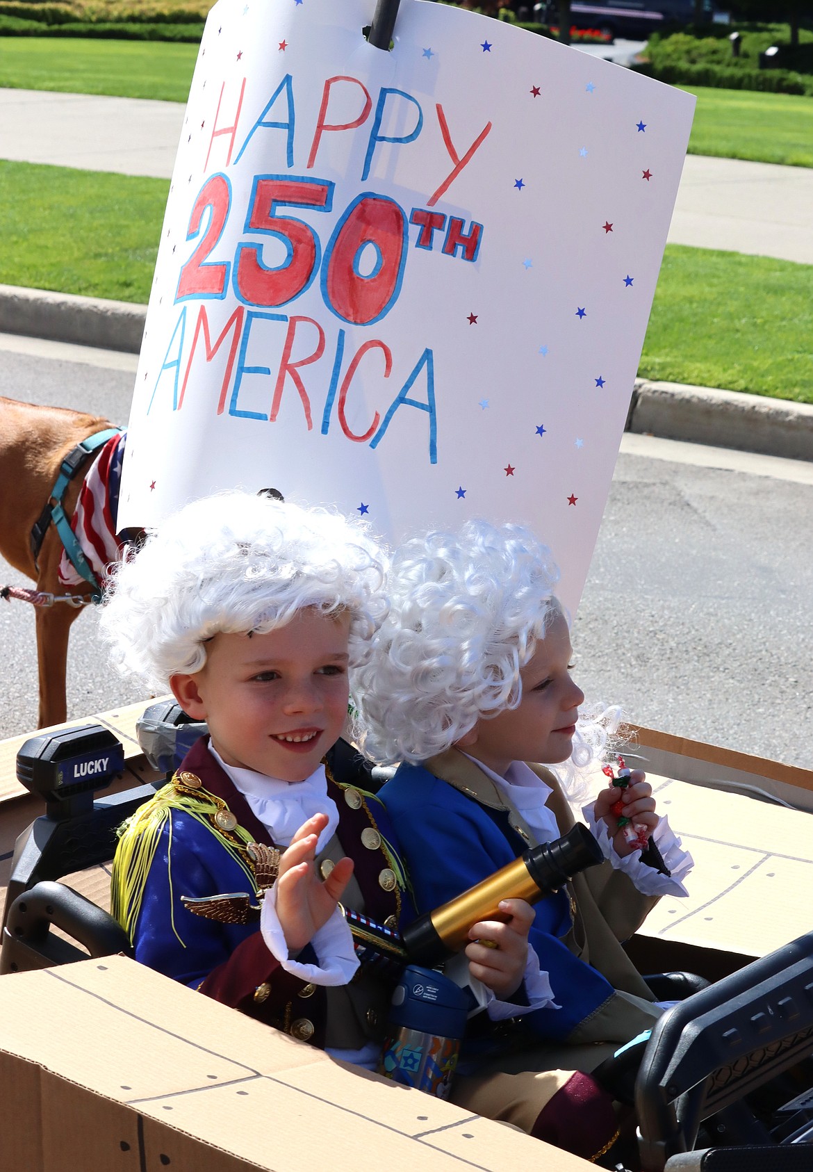 Brothers Logan and Luka Reeves are in costume for Coeur d'Alene Kiddie Parade on Thursday.