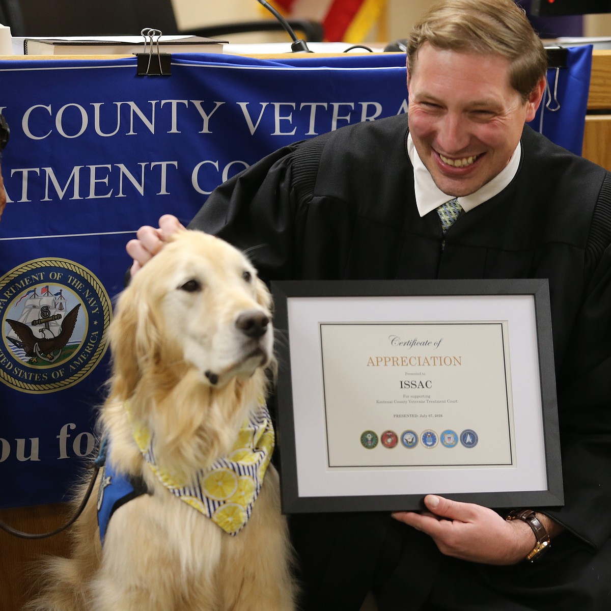 Atta boy: Comfort dog Isaac retires