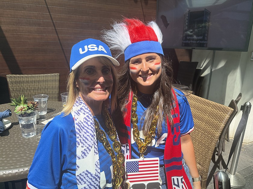 Lynn Grobes with her daughter, Lynn, travelled from Washinton D.C. to attend the U.S. vs. Belgium round of 16 match in Seattle Monday.