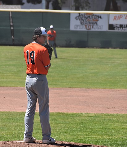 Ephrata’s Isaiah Davis stands ready on the mound as the starting pitcher Thursday afternoon in the first round of the postseason.
