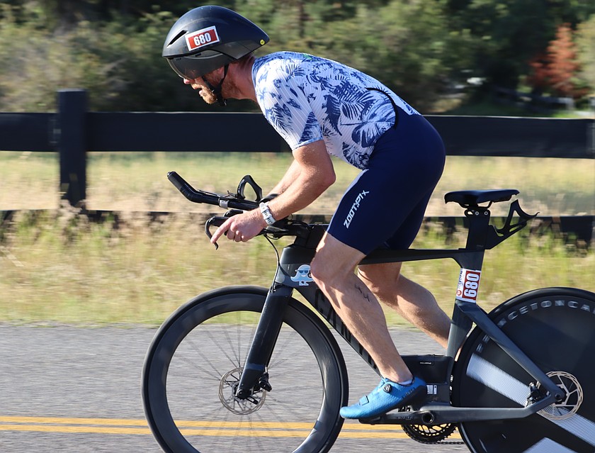 Jonathan Porter of Athol competes in the Hayden triathlon on Saturday.