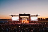 The glow behind the Big Mountain stage
