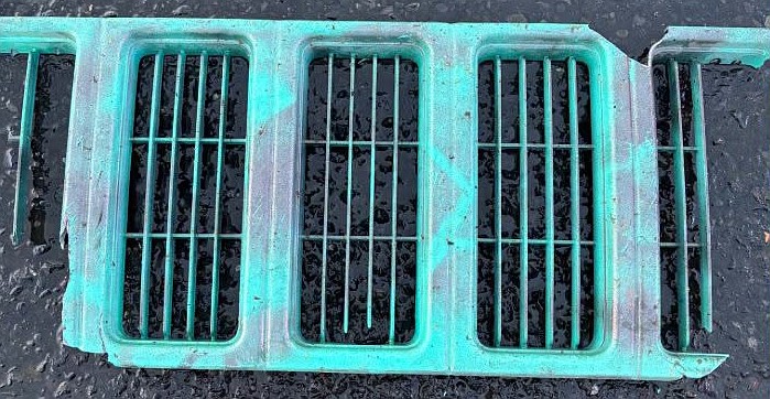 A driver identified as 36-year-old Trino Mendez was booked into Grant County Jail Thursday after allegedly striking a county road worker with his Jeep, then leaving the scene. The Jeep’s grille, shown here, was left at the scene. The county worker was transported to Samaritan Hospital; his condition was unknown Friday morning.