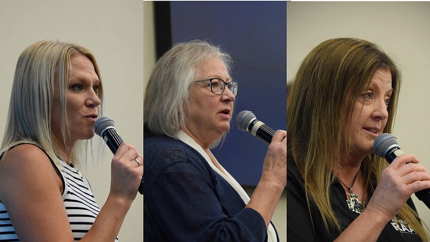 Four candidates are seeking election for the Grant County Commissioner Position 3 seat in the primary election. Of the four, Shannon Durfee (left), Janice Flynn (middle) and Kelly Raap responded to a media request. Candidate Seth Weeks (not pictured) did not respond.