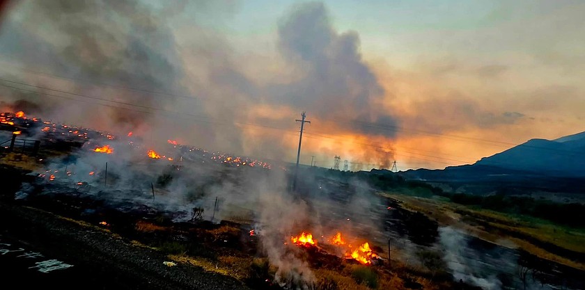 The Railroad Fire north of Mattawa has burned more than 5,500 acres as of midday July 25.
