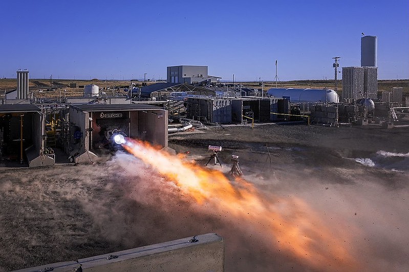 The crew at the Stoke Space Technologies test-fires the company’s first stage rocked at its Moses Lake facility. The company has announced plans to expand in Moses Lake.