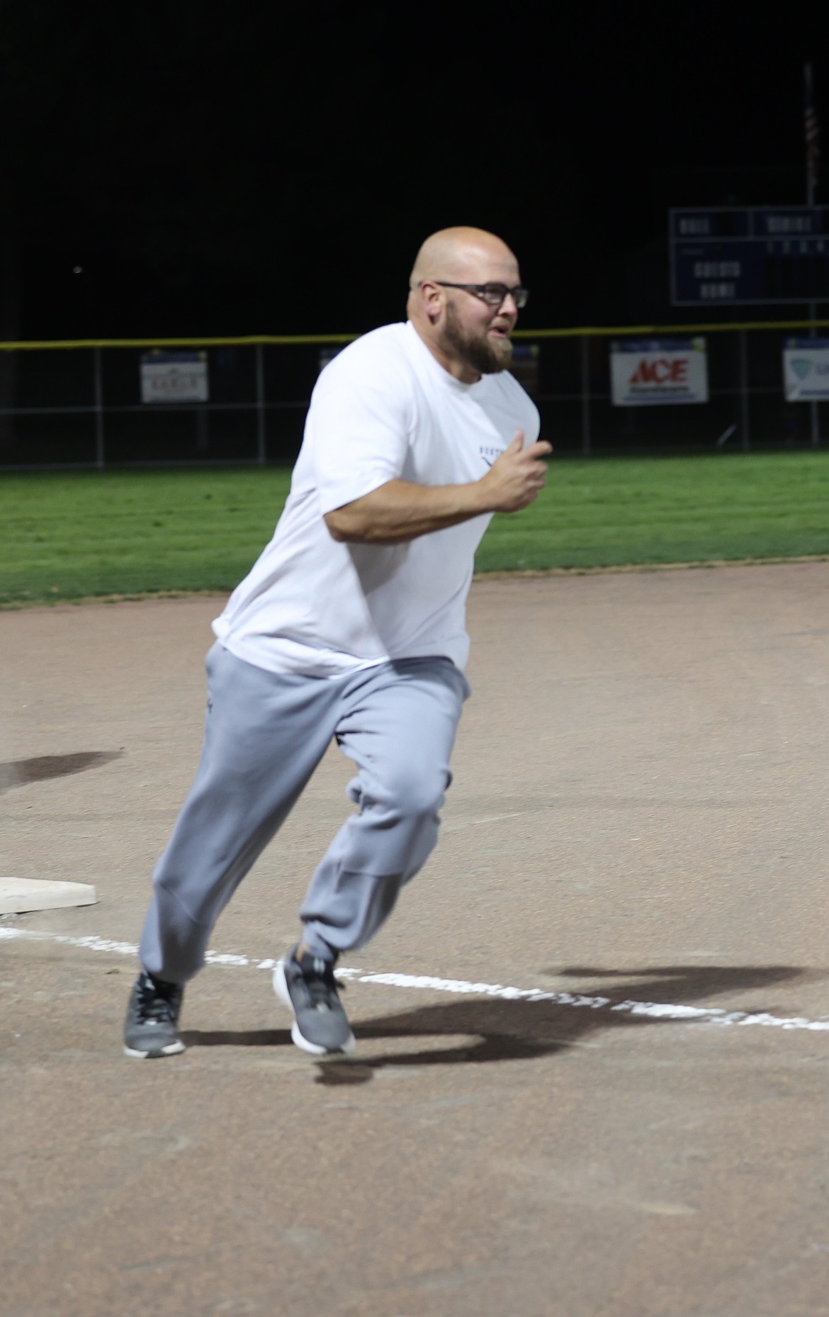 A player from an Othello team rounds the bases during a game over the summer. This year the city of Othello held their first Men’s league ahead of the Co-Ed season.