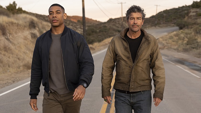Aaron Pierre, left, and Kyle Chandler on “Lanterns.” (John Johnson/HBO Max/TNS)