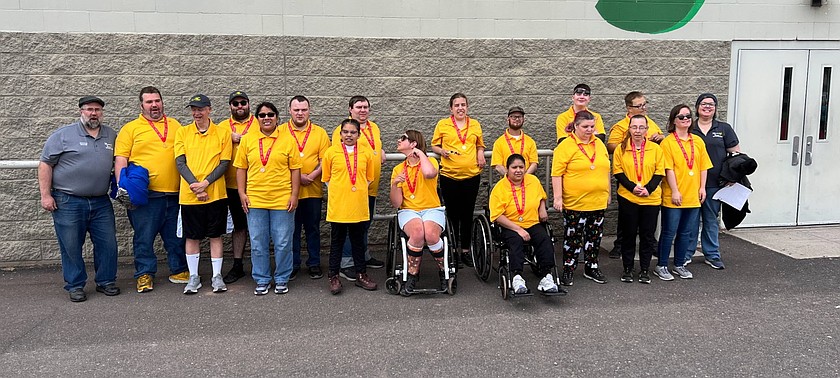 The Moses Lake Scorpions Bocce team gathers for a group photo ahead of a previous competition. This year Moses Lake is hosting the Washington East Regional competition.