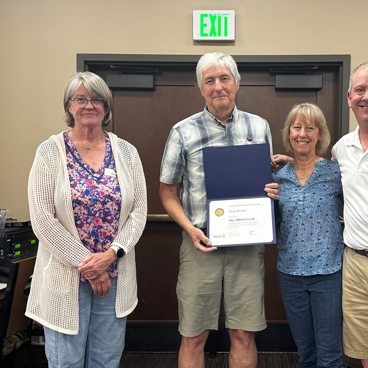 Bessler receives Paul Harris Fellowship