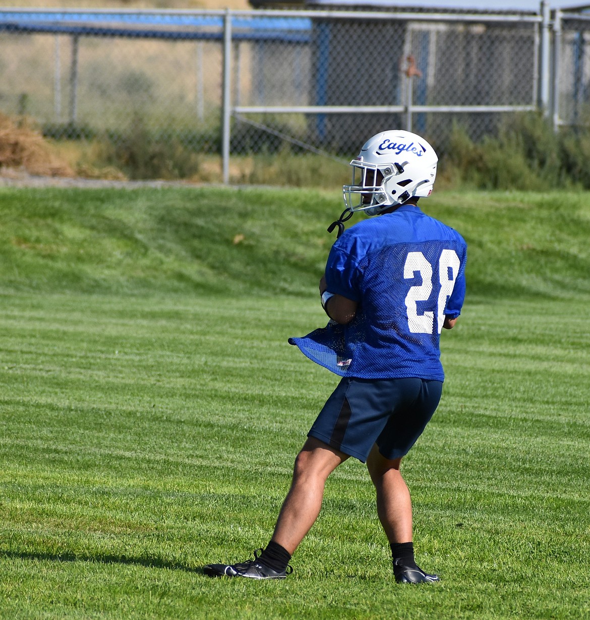 Tyler Hart from Soap Lake prepares to make a pass at practice as he gets ready for the fall.