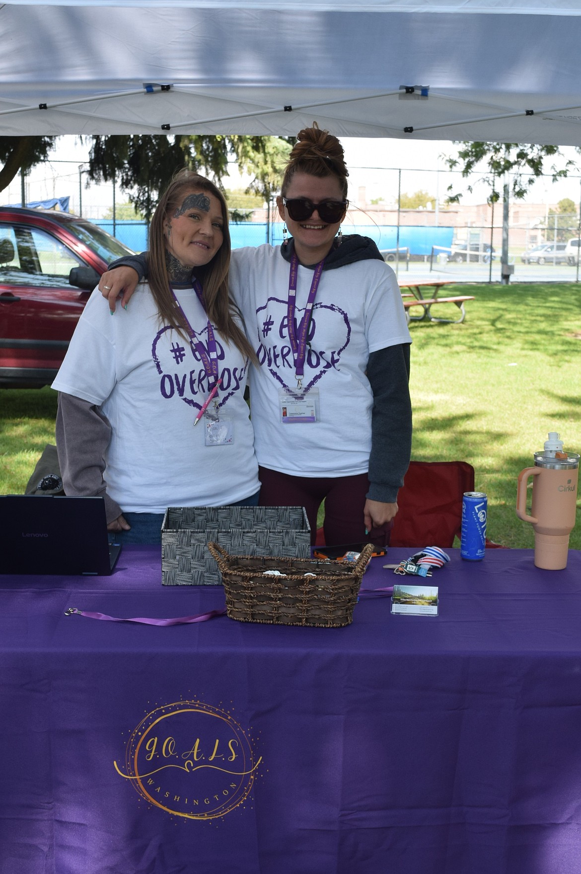 Representatives from GOALS Washington, which stands for Golden Opportunities and Local Support, said the organization helps individuals access housing, employment and other support services. Housing specialist Kara Fithen (left) and employment specialist Cassie Dutcher (right) said the event was a success because they were able to get more information and resources out to the community.