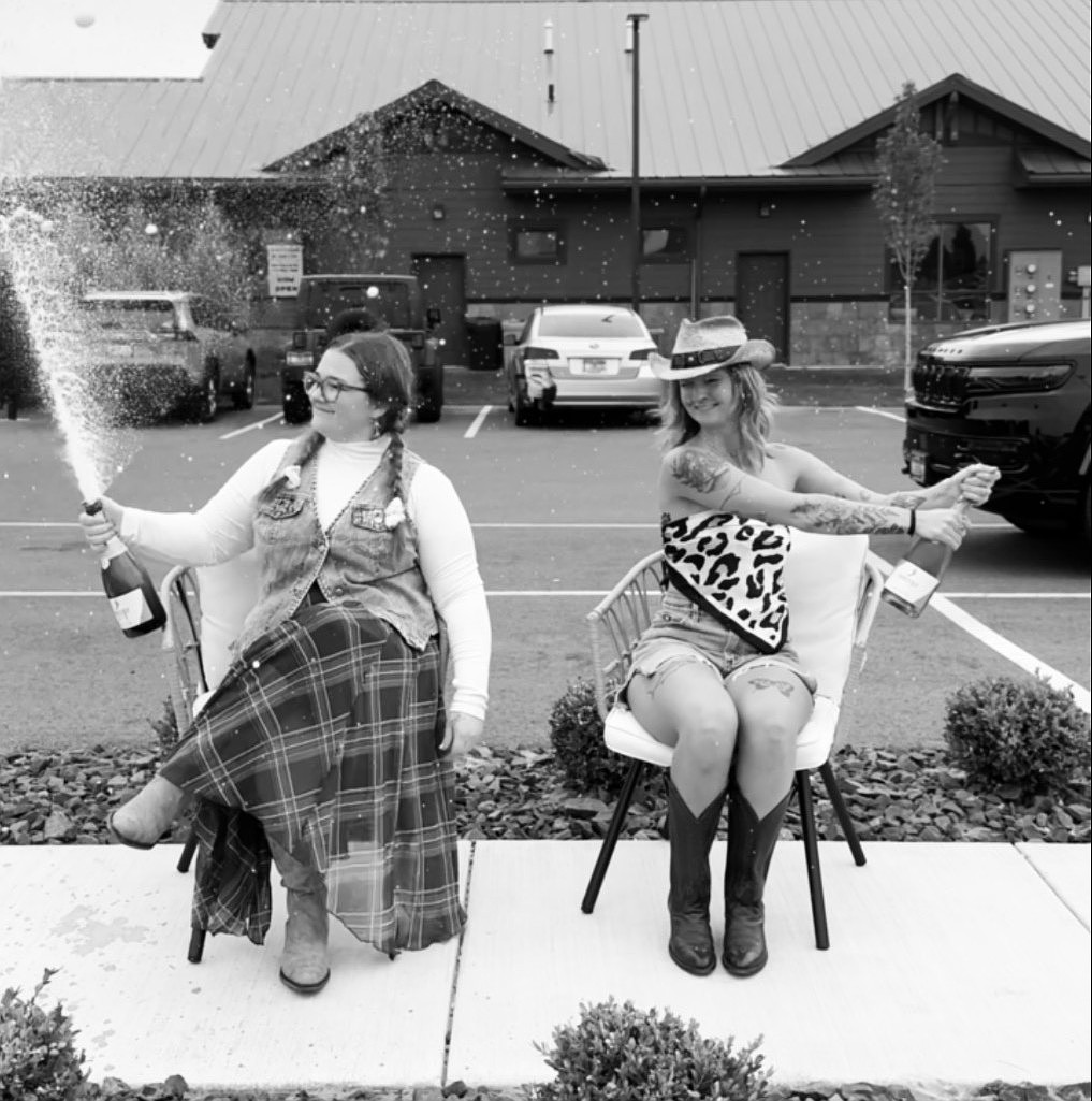 Tyann Bjorkman and It's A Love Story Store Manager Becca Rhoades.