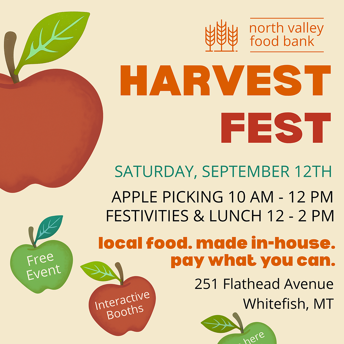 Pick apples, protect bears, share a meal at North Valley Food Bank’s Harvest Fest