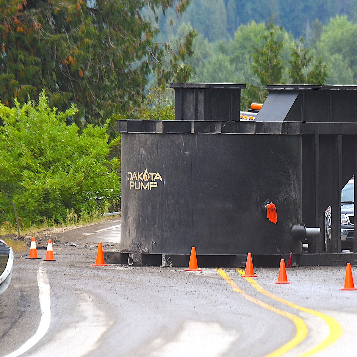 Over-sized load spill disrupts Bull Lake Road traffic