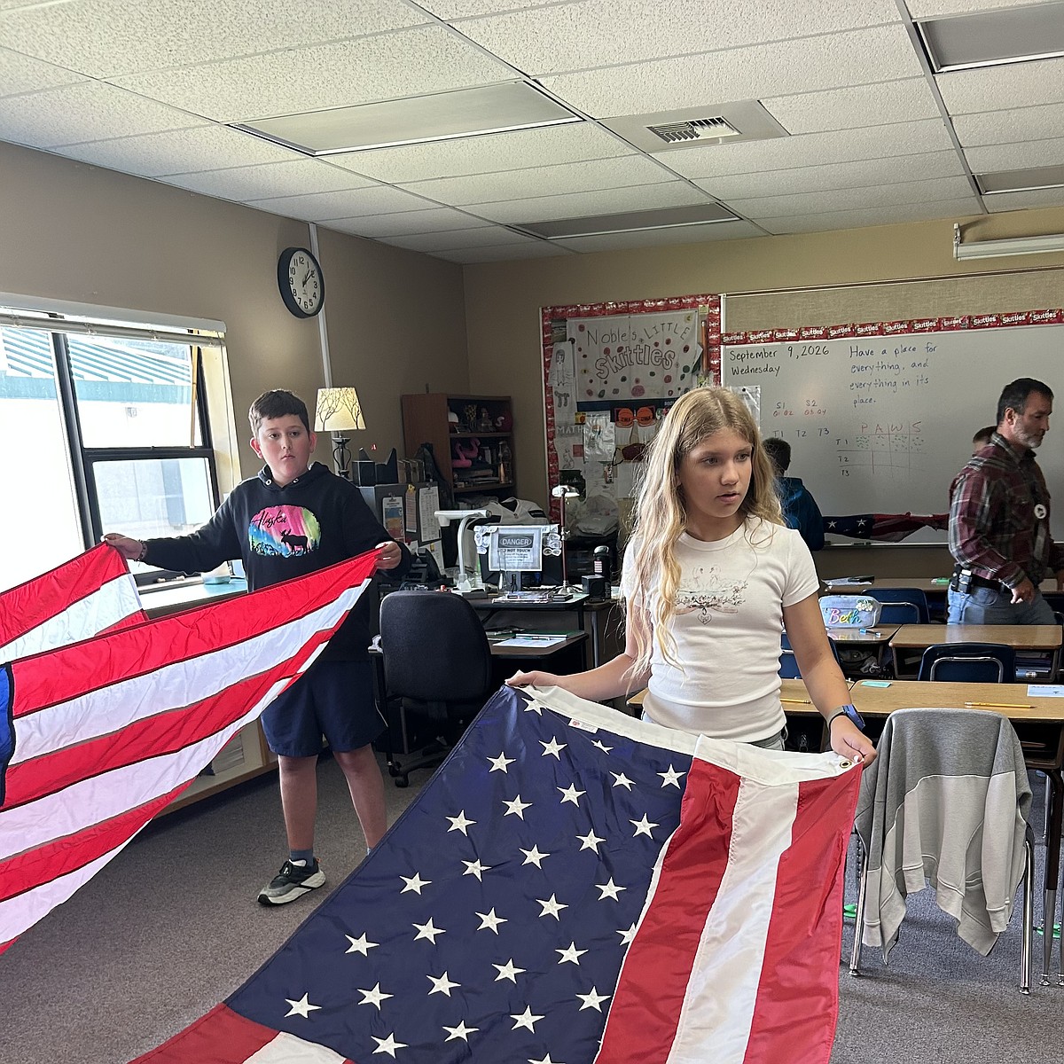 Sixth graders continue American flag duty at Hope Elementary