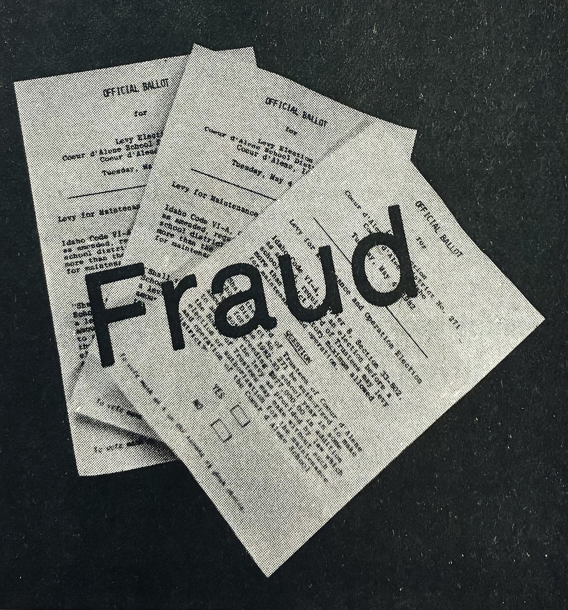 Doug Clark picked up these three ballots with ease from his 1982 school override levy caper.