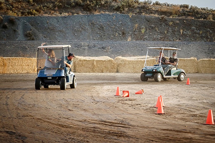Golf carts compete in the “Bring What You Got” race at last year’s Wilson Creek Harvest Festival. This year’s festival is Oct. 3.