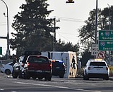 Trailer crash temporarily closes West Broadway