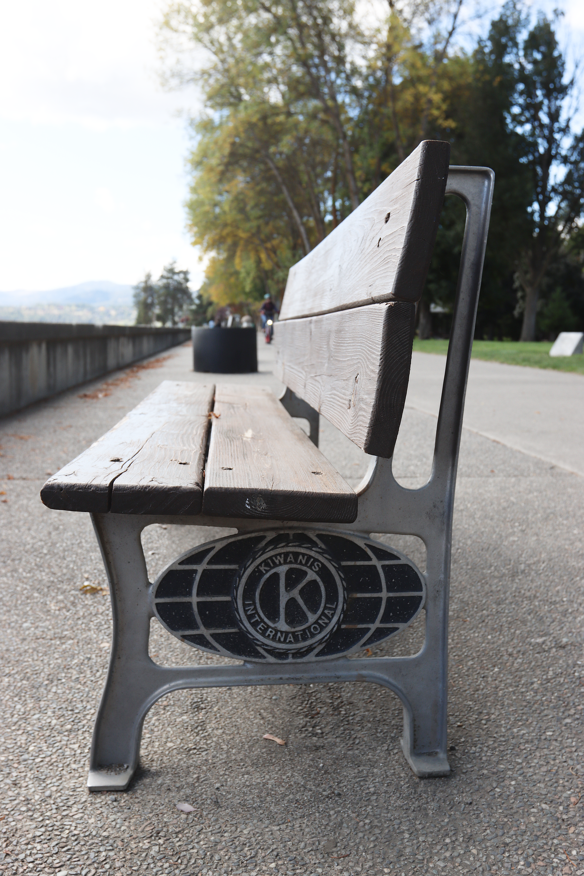 A bench at City Park in Coeur d'Alene on Wednesday.