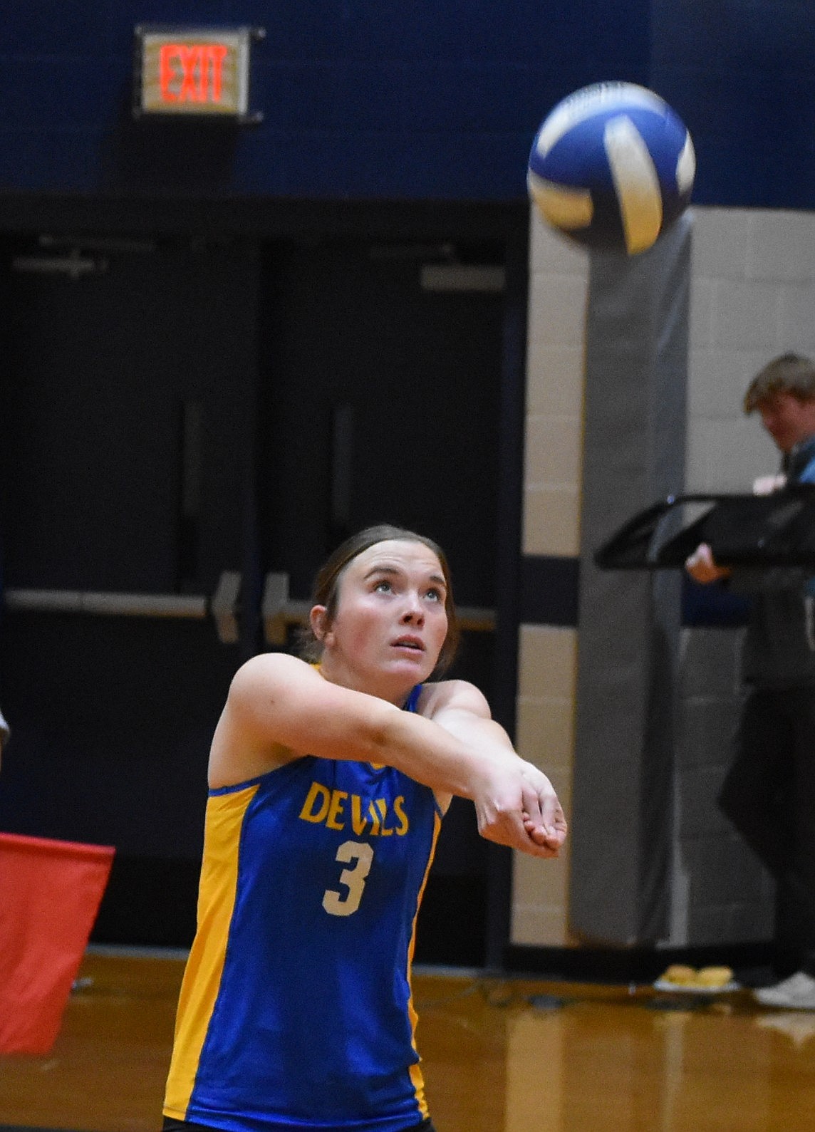 Lila Sackmann from Wilson Creek hits the ball to set up a hit for her teammates Thursday evening in Soap Lake.