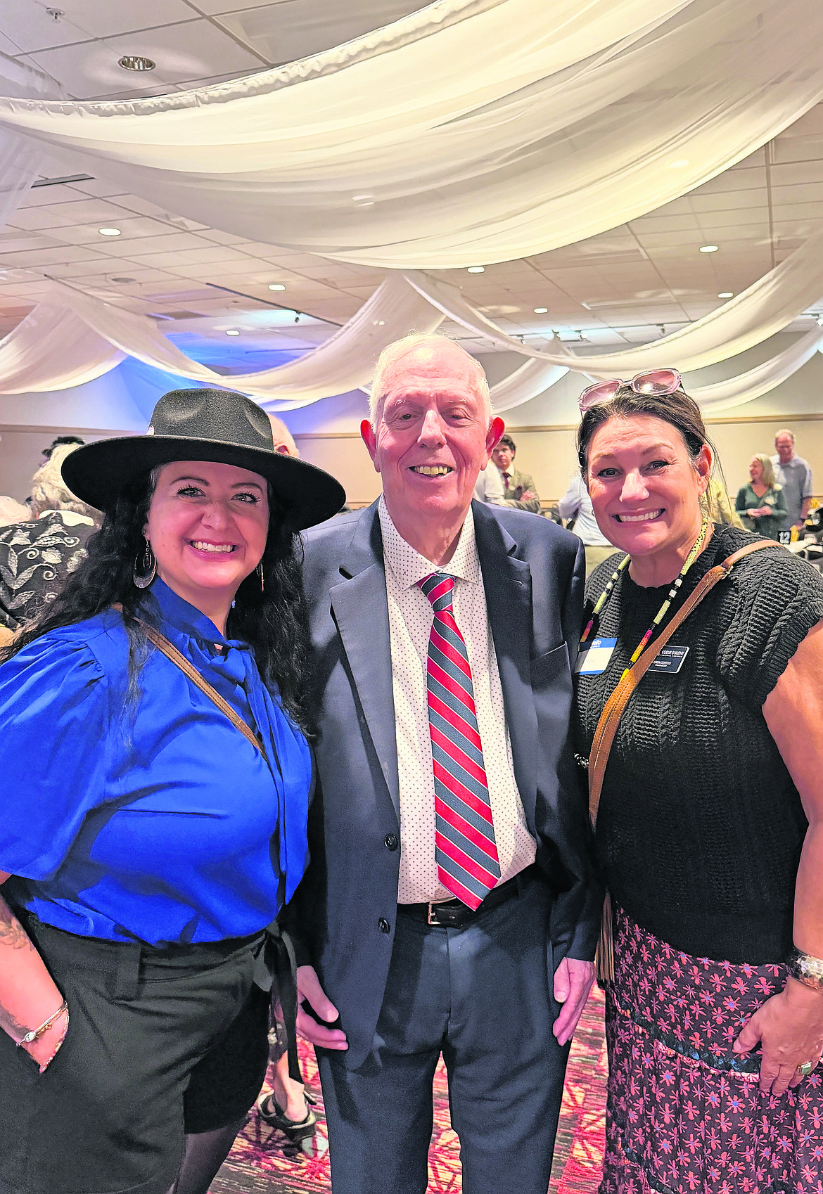 Lindsay Morgan, Tony Stewart and Linda Coppess at the Kootenai County Human Rights Task Force banquet.