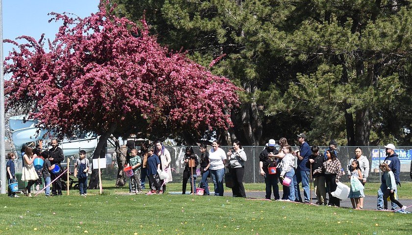 Families wait for the 2026 Easter egg hunt in McCosh Park. Park and recreation facilities will be among the city services considered during the 2027 budget process; residents will get their first look at the preliminary budget Tuesday.