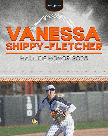 OKLAHOMA STATE ATHLETICS
Vanessa Shippy-Fletcher, the former Lake City High softball star, will be part of the class of 2026 inducted into the Oklahoma State Hall of Honor on Friday at Gallagher-Iba Arena in Stillwater, Okla. Shippy played for the Cowgirls from 2015-18, and was a three-time All-American and a three-time Academic All-American. The Coeur d'Alene native shattered numerous school records including most games played, most games started, most consecutive games started, highest career on-base percentage and most career walks and doubles, among others. She finished her career with a .404/.532/.585 slash line. In 2018, Shippy-Fletcher became just the fifth player in Big 12 history with career numbers that include at least 225 hits, 150 walks, 150 runs scored and 125 RBI. She was named national player of the week twice during the season and was a top-10 finalist for the USA Softball Collegiate Player of the Year. At the season's end, Shippy-Fletcher was named the Big 12 Player of the Year for the second time in her career, becoming just the third player in league history to achieve that feat. Shippy-Fletcher is entering her fourth season as Oklahoma State's hitting coach and recruiting coordinator. Her No. 3 was added to the left-field wall at Cowgirl Stadium, Oklahoma State's softball park, in March 2025.