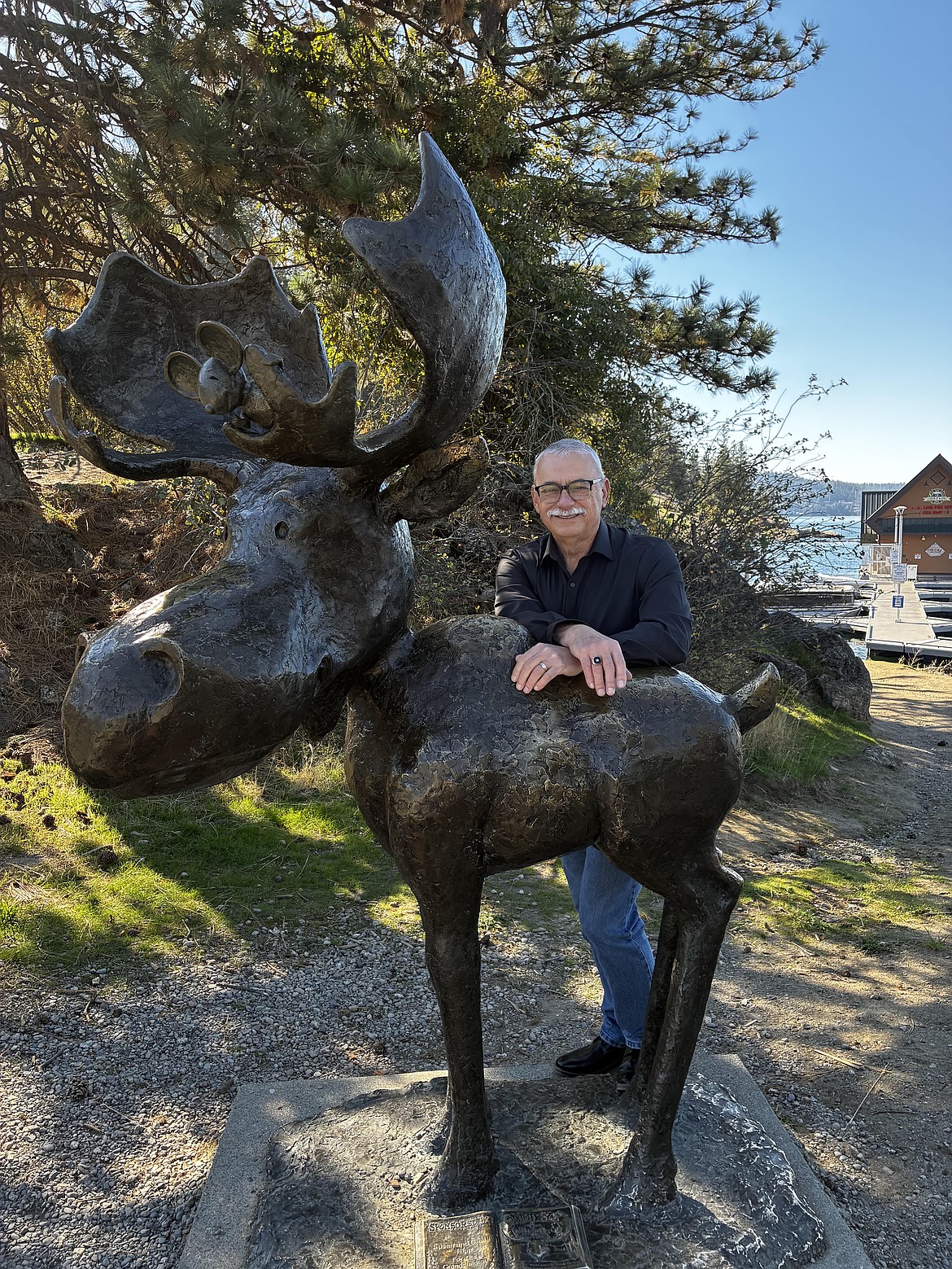 I couldn’t resist posing with Coeur d’Alene icons, Mudgy and Millie, during a waterfront photo shoot for my upcoming book. “Coeur d’Alene Chronicles,” a modern history of Coeur d’Alene, comprised of stories from Huckleberries, is on track for a late-November release.